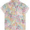 imageBTween Girls Satin Pajama Set 4 Pack Short Sleeve ButtonDown Sleepwear for Kids Soft and Breathable NightwearDaisy