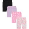 imageBTween Girls 4 Pack Bike Shorts Stretchy Soft High Waist Athletic Shorts for Kids with Fun Prints ColorsFlora