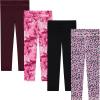 imageBTween Girls 4 Pack Leggings Set Exercise Sports Tights with Wide Waistband for GirlsMarbl