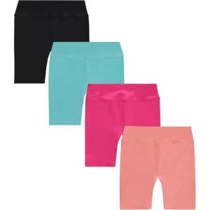 imageBTween Girls 4 Pack Bike Shorts Stretchy Soft High Waist Athletic Shorts for Kids with Fun Prints ColorsJetbk
