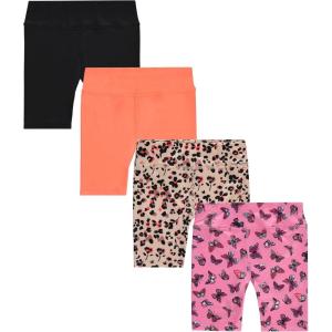 imageBTween Girls 4 Pack Bike Shorts Stretchy Soft High Waist Athletic Shorts for Kids with Fun Prints ColorsLeopd