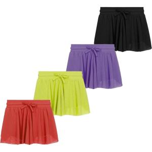 imageGirls 4 Pack Butterfly Shorts Lightweight Flowing Athletic Shorts with Elastic Waist Drawstring Sizes 416Blue