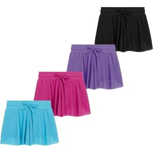 imageGirls 4 Pack Butterfly Shorts Lightweight Flowing Athletic Shorts with Elastic Waist Drawstring Sizes 416Pink