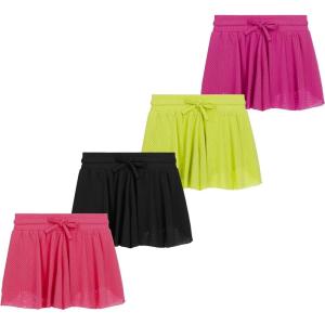imageGirls 4 Pack Butterfly Shorts Lightweight Flowing Athletic Shorts with Elastic Waist Drawstring Sizes 416White