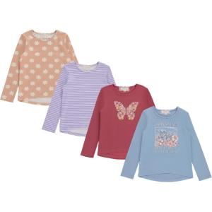 imageGirls Long Sleeve Fall Graphic Tops School Sports Tees 4 Pack Multiple Pattern TshirtsMauve