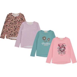 imageGirls Long Sleeve Fall Graphic Tops School Sports Tees 4 Pack Multiple Pattern TshirtsNile