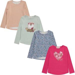 imageGirls Long Sleeve Fall Graphic Tops School Sports Tees 4 Pack Multiple Pattern TshirtsRasp