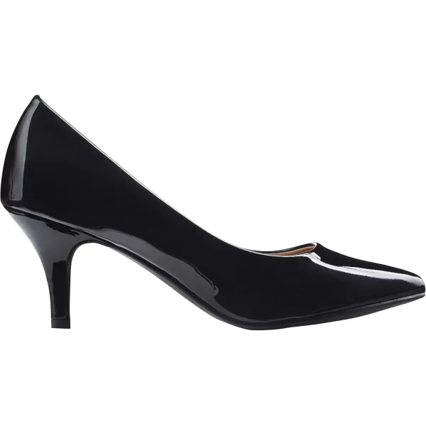 ILLUDE Classic Pointed Toe Pumps  Comfortable Low Stiletto Heel Pump Shoes  CherryBlack Patent