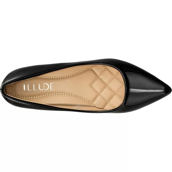ILLUDE Classic Pointed Toe Pumps  Comfortable Low Stiletto Heel Pump Shoes  CherryBlack Patent