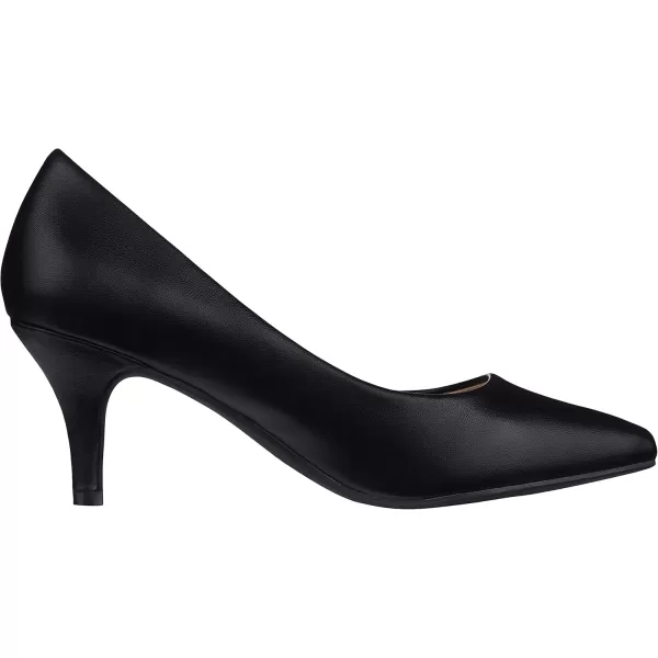 ILLUDE Classic Pointed Toe Pumps  Comfortable Low Stiletto Heel Pump Shoes  CherryBlack Pu