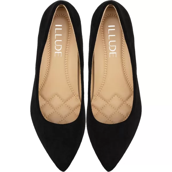 ILLUDE Classic Pointed Toe Pumps  Comfortable Low Stiletto Heel Pump Shoes  CherryBlack Suede