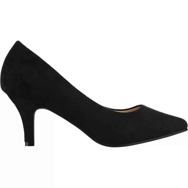 ILLUDE Classic Pointed Toe Pumps  Comfortable Low Stiletto Heel Pump Shoes  CherryBlack Suede