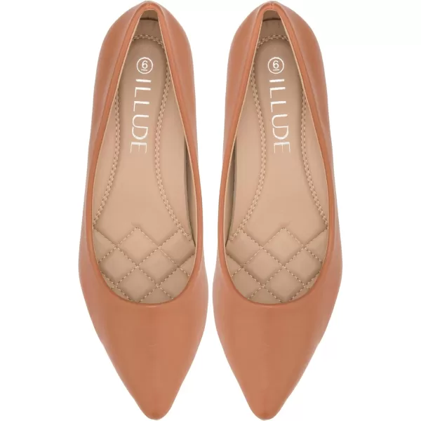 ILLUDE Classic Pointed Toe Pumps  Comfortable Low Stiletto Heel Pump Shoes  CherryCaramel Pu