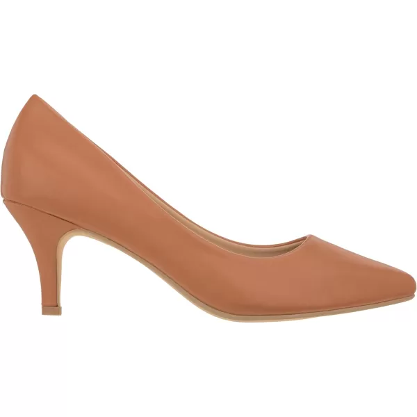 ILLUDE Classic Pointed Toe Pumps  Comfortable Low Stiletto Heel Pump Shoes  CherryCaramel Pu
