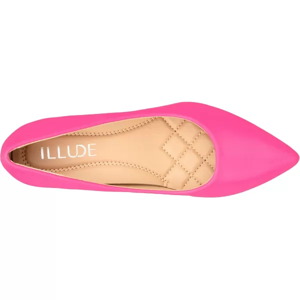 ILLUDE Classic Pointed Toe Pumps  Comfortable Low Stiletto Heel Pump Shoes  CherryFlamingo Pu