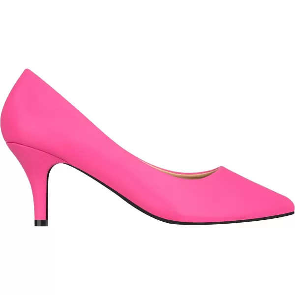 ILLUDE Classic Pointed Toe Pumps  Comfortable Low Stiletto Heel Pump Shoes  CherryFlamingo Pu