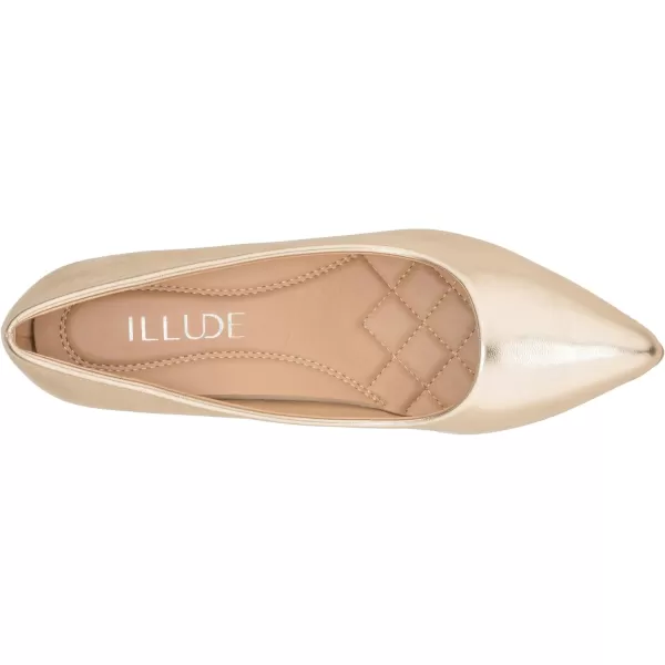 ILLUDE Classic Pointed Toe Pumps  Comfortable Low Stiletto Heel Pump Shoes  CherryGold Pu