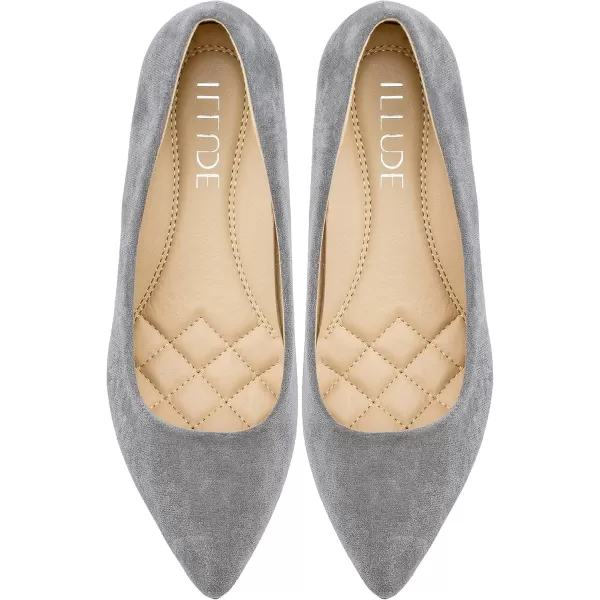 ILLUDE Classic Pointed Toe Pumps  Comfortable Low Stiletto Heel Pump Shoes  CherryGrey Suede