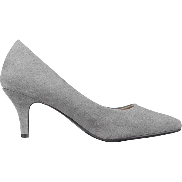 ILLUDE Classic Pointed Toe Pumps  Comfortable Low Stiletto Heel Pump Shoes  CherryGrey Suede