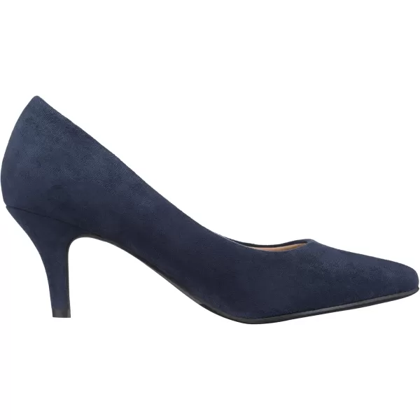 ILLUDE Classic Pointed Toe Pumps  Comfortable Low Stiletto Heel Pump Shoes  CherryNavy Suede
