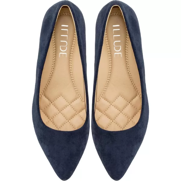 ILLUDE Classic Pointed Toe Pumps  Comfortable Low Stiletto Heel Pump Shoes  CherryNavy Suede