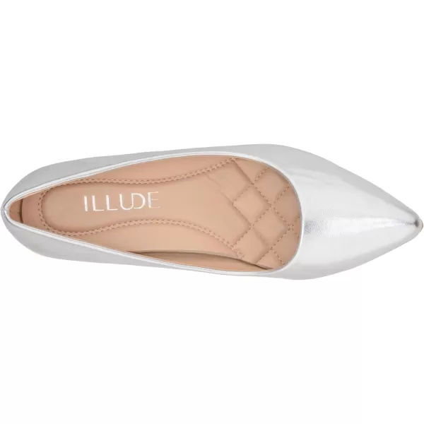 ILLUDE Classic Pointed Toe Pumps  Comfortable Low Stiletto Heel Pump Shoes  CherrySilver Pu