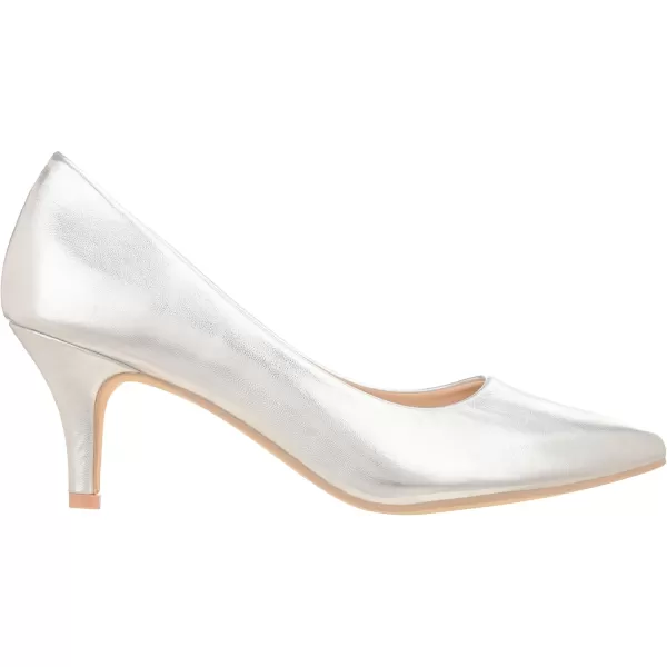 ILLUDE Classic Pointed Toe Pumps  Comfortable Low Stiletto Heel Pump Shoes  CherrySilver Pu