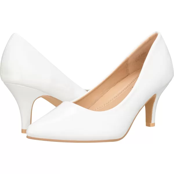 ILLUDE Classic Pointed Toe Pumps  Comfortable Low Stiletto Heel Pump Shoes  CherryWhite Patent