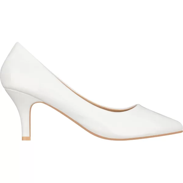 ILLUDE Classic Pointed Toe Pumps  Comfortable Low Stiletto Heel Pump Shoes  CherryWhite Patent