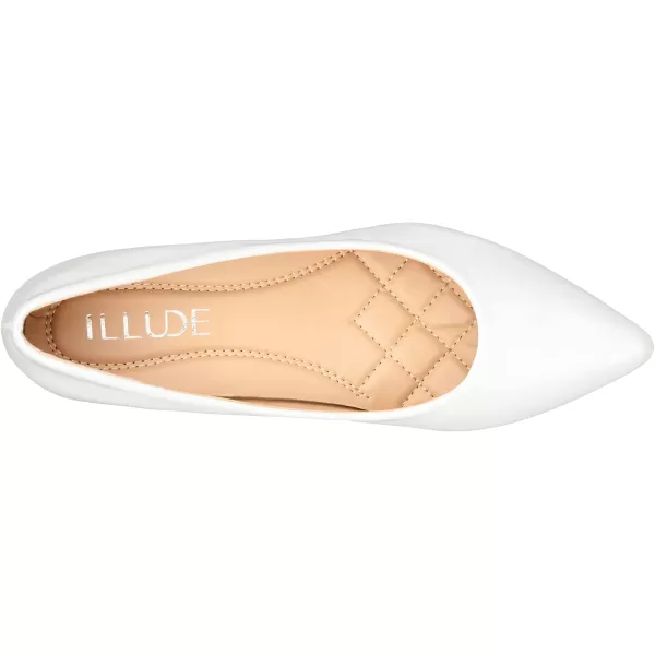 ILLUDE Classic Pointed Toe Pumps  Comfortable Low Stiletto Heel Pump Shoes  CherryWhite Patent