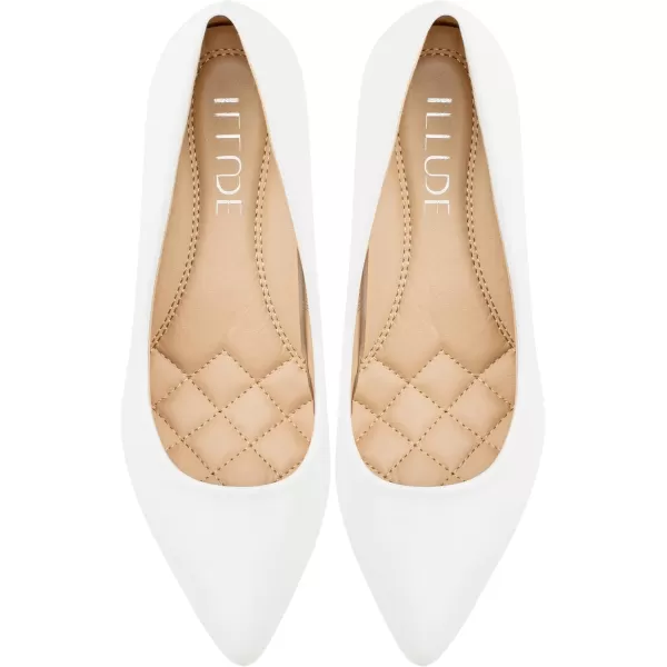 ILLUDE Classic Pointed Toe Pumps  Comfortable Low Stiletto Heel Pump Shoes  CherryWhite Pu