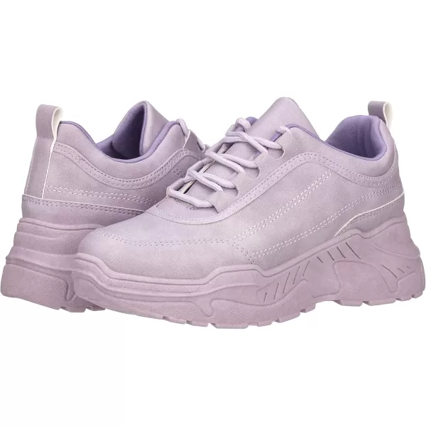 ILLUDE Womens Chunky Platform Sneakers LaceUp Walking Shoes Fashion Chunky Sneakers Causal Dad ShoesPurple Nubuck