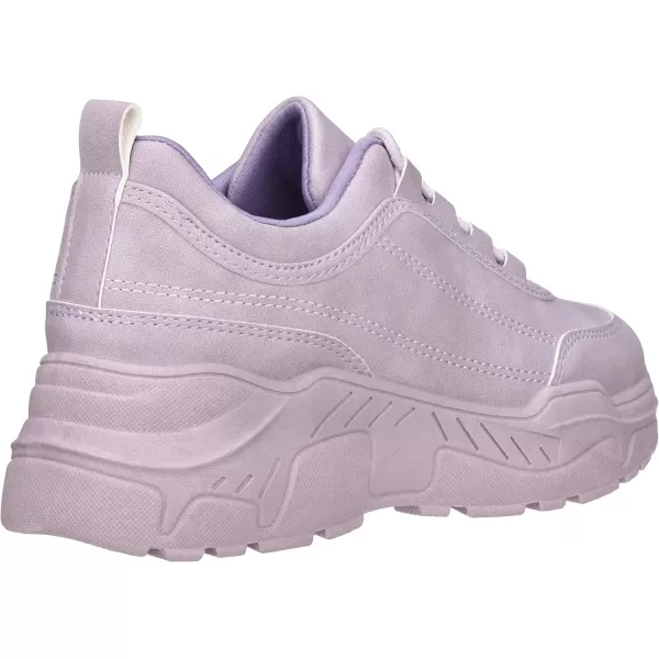 ILLUDE Womens Chunky Platform Sneakers LaceUp Walking Shoes Fashion Chunky Sneakers Causal Dad ShoesPurple Nubuck