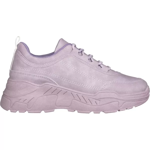 ILLUDE Womens Chunky Platform Sneakers LaceUp Walking Shoes Fashion Chunky Sneakers Causal Dad ShoesPurple Nubuck