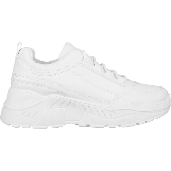 ILLUDE Womens Chunky Platform Sneakers LaceUp Walking Shoes Fashion Chunky Sneakers Causal Dad ShoesWhite