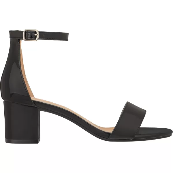 ILLUDE Womens Fashion Ankle Strap Kitten Heel Sandals  Adorable Cute Low Block Heel  JasmineBlack Patent