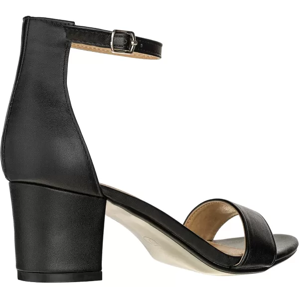 ILLUDE Womens Fashion Ankle Strap Kitten Heel Sandals  Adorable Cute Low Block Heel  JasmineBlack Pu