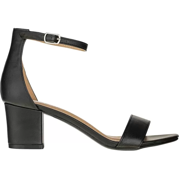 ILLUDE Womens Fashion Ankle Strap Kitten Heel Sandals  Adorable Cute Low Block Heel  JasmineBlack Pu
