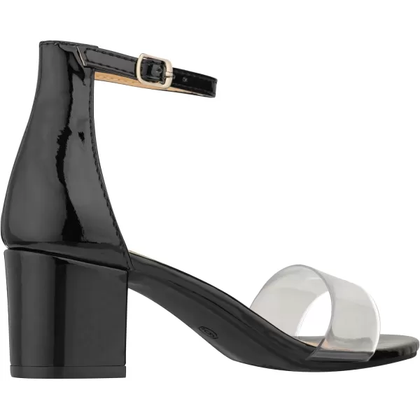 ILLUDE Womens Fashion Ankle Strap Kitten Heel Sandals  Adorable Cute Low Block Heel  JasmineClear Black