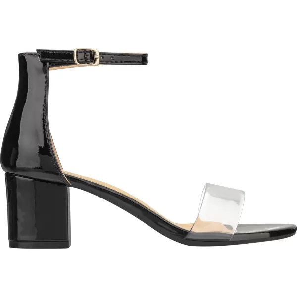 ILLUDE Womens Fashion Ankle Strap Kitten Heel Sandals  Adorable Cute Low Block Heel  JasmineClear Black