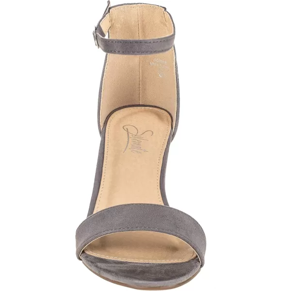 ILLUDE Womens Fashion Ankle Strap Kitten Heel Sandals  Adorable Cute Low Block Heel  JasmineGrey Suede
