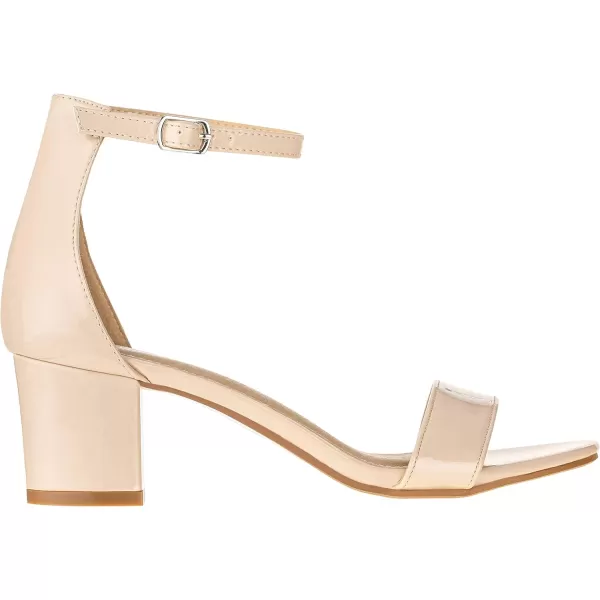 ILLUDE Womens Fashion Ankle Strap Kitten Heel Sandals  Adorable Cute Low Block Heel  JasmineNude Patent