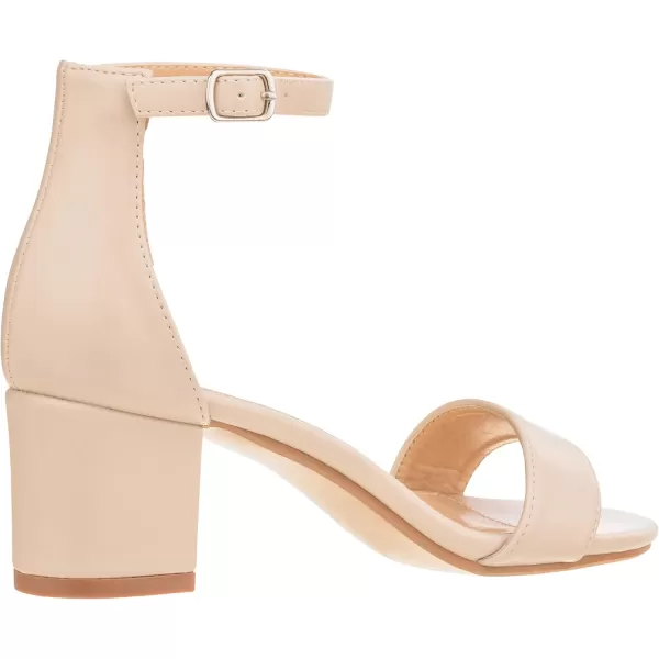 ILLUDE Womens Fashion Ankle Strap Kitten Heel Sandals  Adorable Cute Low Block Heel  JasmineNude Pu
