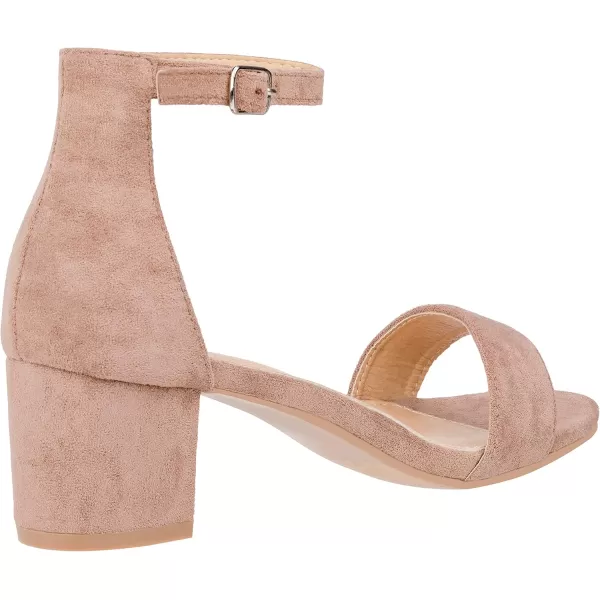 ILLUDE Womens Fashion Ankle Strap Kitten Heel Sandals  Adorable Cute Low Block Heel  JasmineTaupe Suede