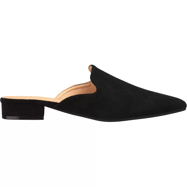 ILLUDE Womens Flat Mules Pointed Toe Backless Slip on Slides Loafer ShoesBlack Suede