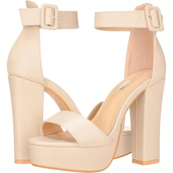 ILLUDE Womens High Heel Platform Sandals Ankle Strap Chunky Heel Sexy Party Heeled Sandals  DarlingNude Pu