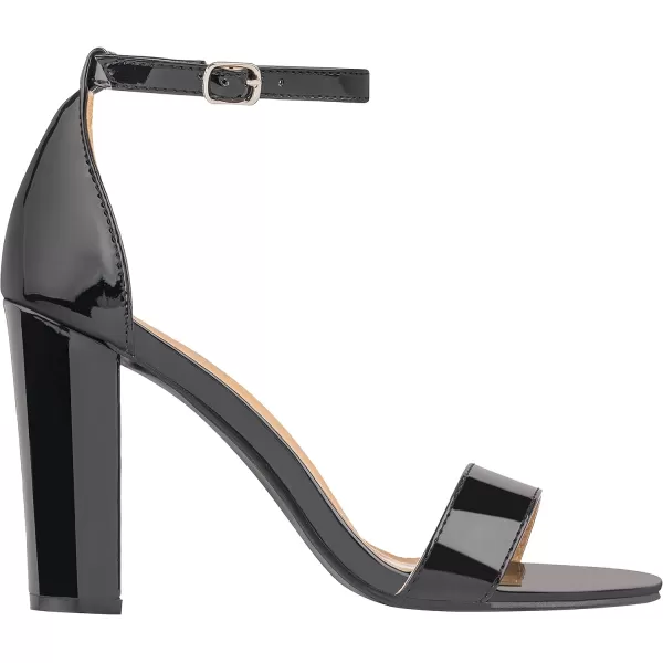 ILLUDE Womens Open Toe Ankle Strap Chunky Block High Heel  Formal Wedding Party Classic Heeled Sandals  RubyBlack Patent
