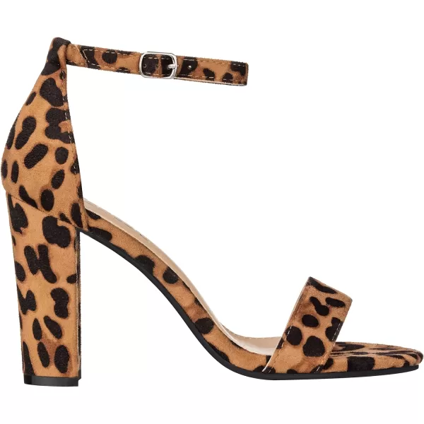 ILLUDE Womens Open Toe Ankle Strap Chunky Block High Heel  Formal Wedding Party Classic Heeled Sandals  RubyLeopard Suede
