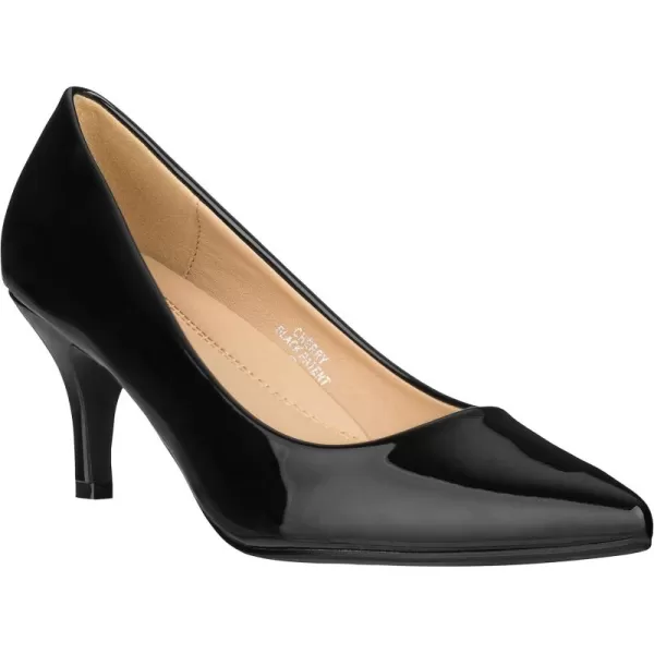 ILLUDE Classic Pointed Toe Pumps  Comfortable Low Stiletto Heel Pump Shoes  CherryBlack Patent