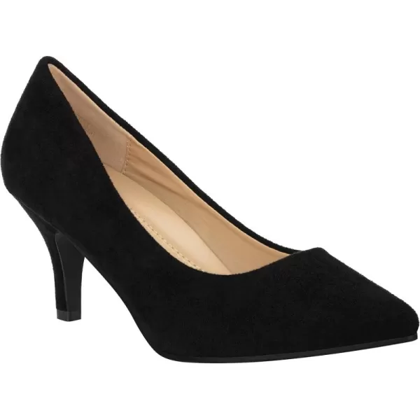 ILLUDE Classic Pointed Toe Pumps  Comfortable Low Stiletto Heel Pump Shoes  CherryBlack Suede